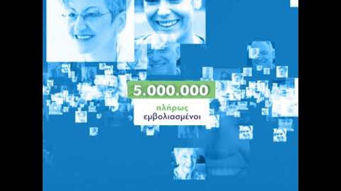 Κυριάκος Μητσοτάκης για 5.000.000 πλήρως εμβολιασμένους πολίτες