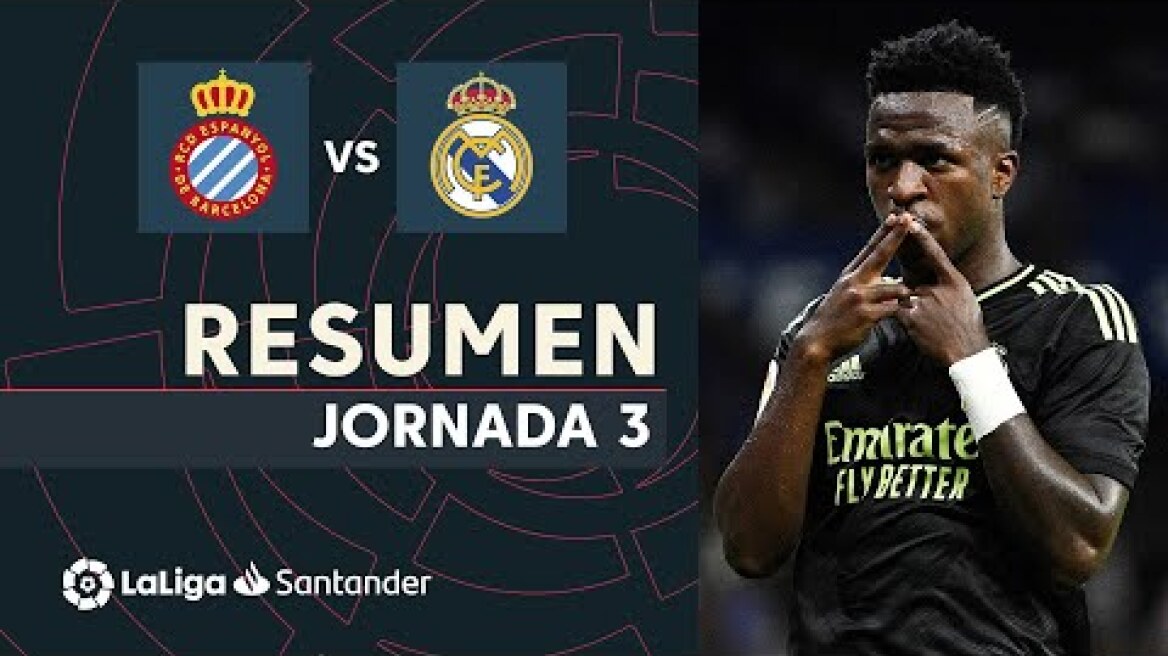 Resumen de RCD Espanyol vs Real Madrid (1-3)