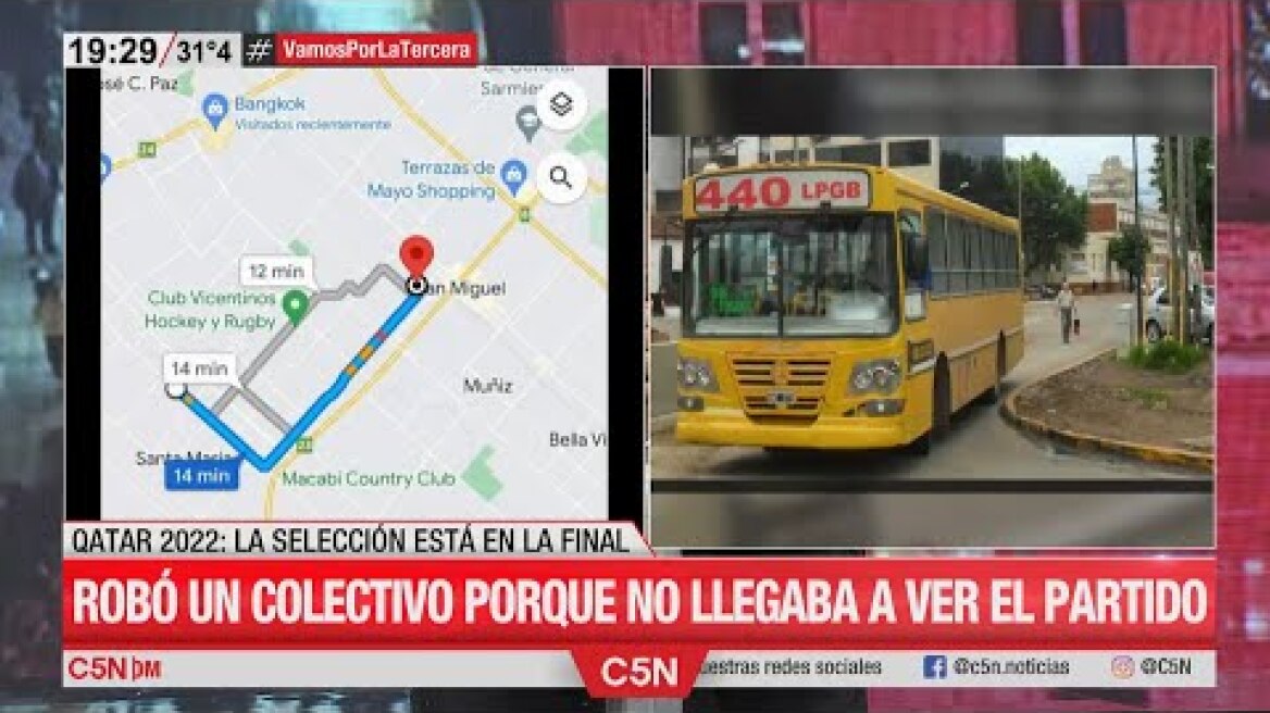 ROBÓ un COLECTIVO porque NO LLEGABA a ver el PARTIDO