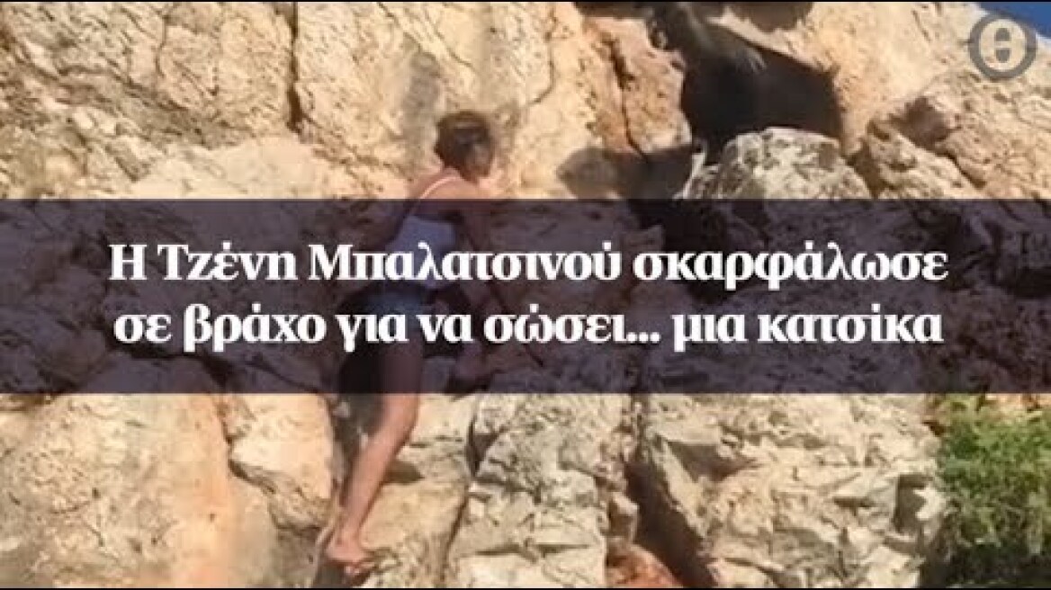 Η Τζένη Μπαλατσινού σκαρφάλωσε σε βράχο για να σώσει... μια κατσίκα