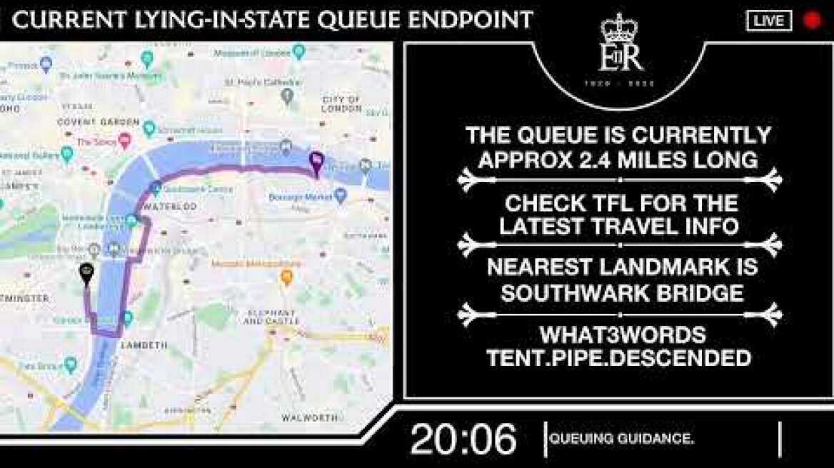 Her Majesty The Queen's Lying-in-State | Queue Tracker