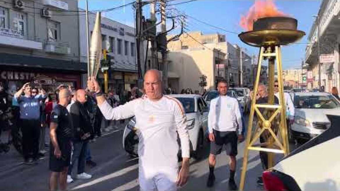 Η Ολυμπιακή φλόγα στα Χανιά- Με κάθε επισημότητα η υποδοχή