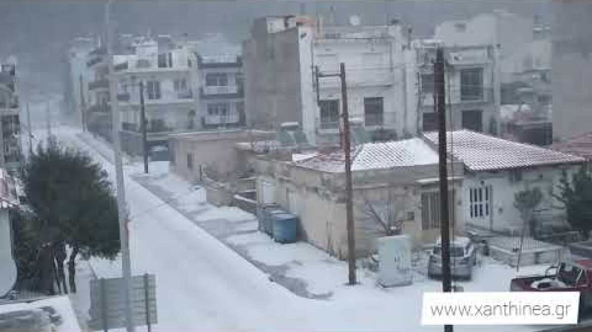 Κακοκαιρία Μήδεια: Στα λευκά ντύθηκε η Ξάνθη