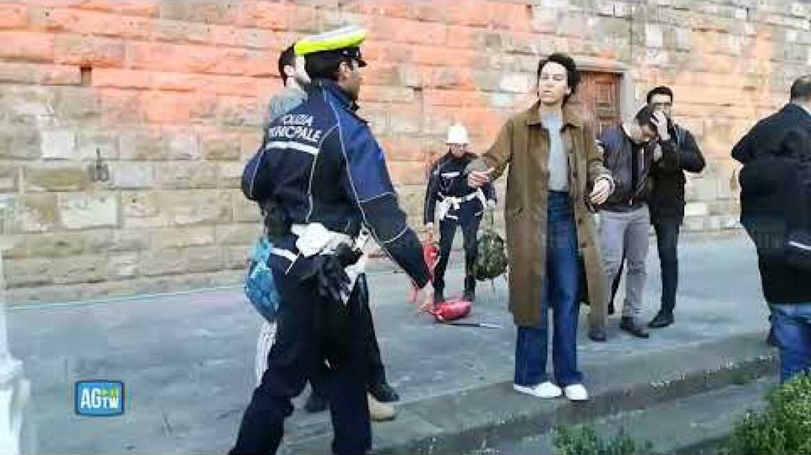 Firenze, Ultima Generazione imbratta Palazzo Vecchio: Nardella disperato