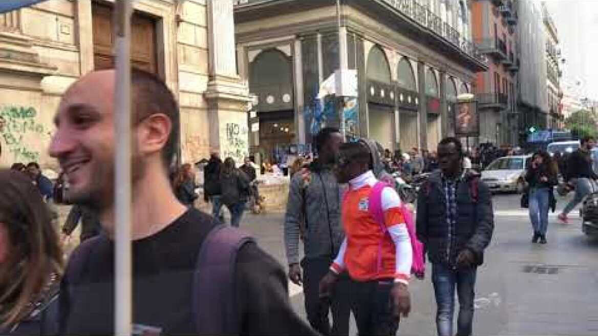 manifestazione anti-Salvini a Napoli