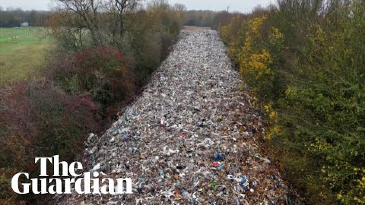 Drone footage shows ‘mountain’ of fly-tipped waste in Oxfordshire