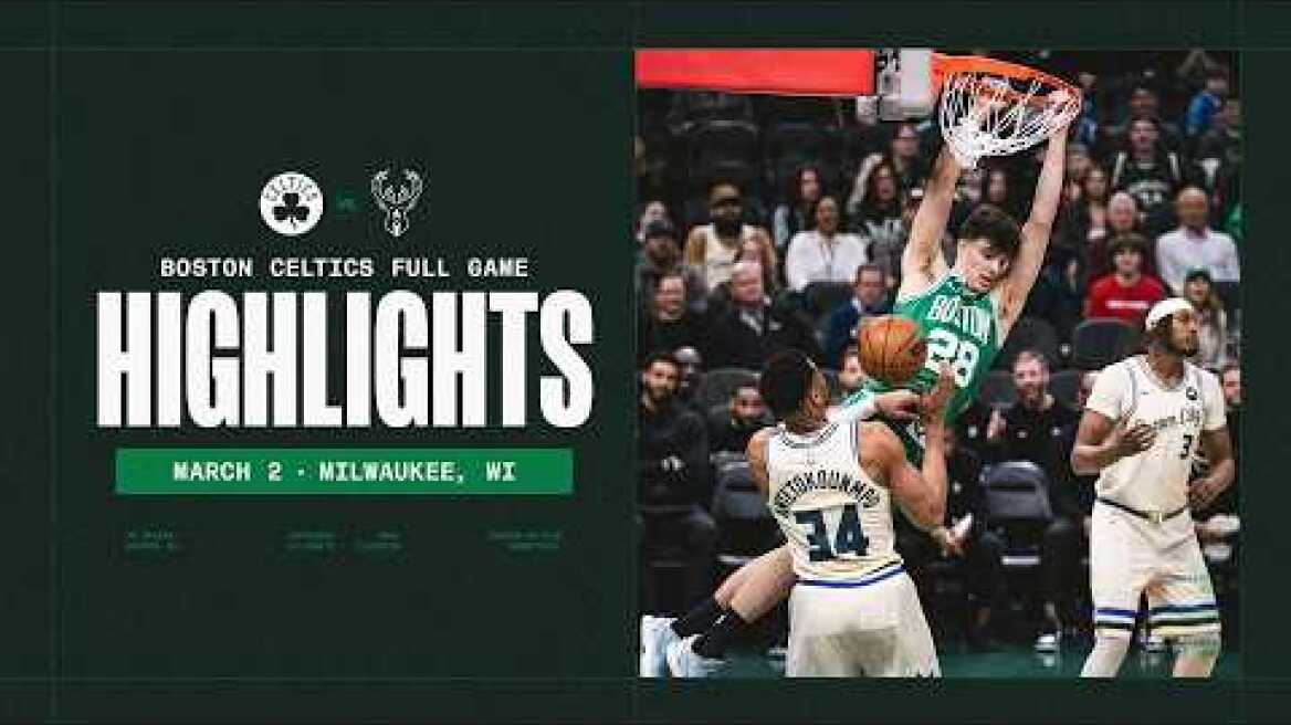 The Boston Celtics finish up a successful back to back beating the Milwaukee Bucks 108-81.