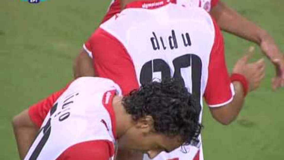 olympiakos vs slovan bratislava 2-0 2009-10 champions league qualification