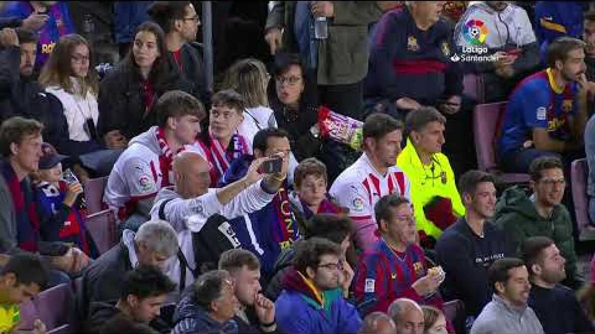 Calentamiento FC Barcelona vs UD Almería