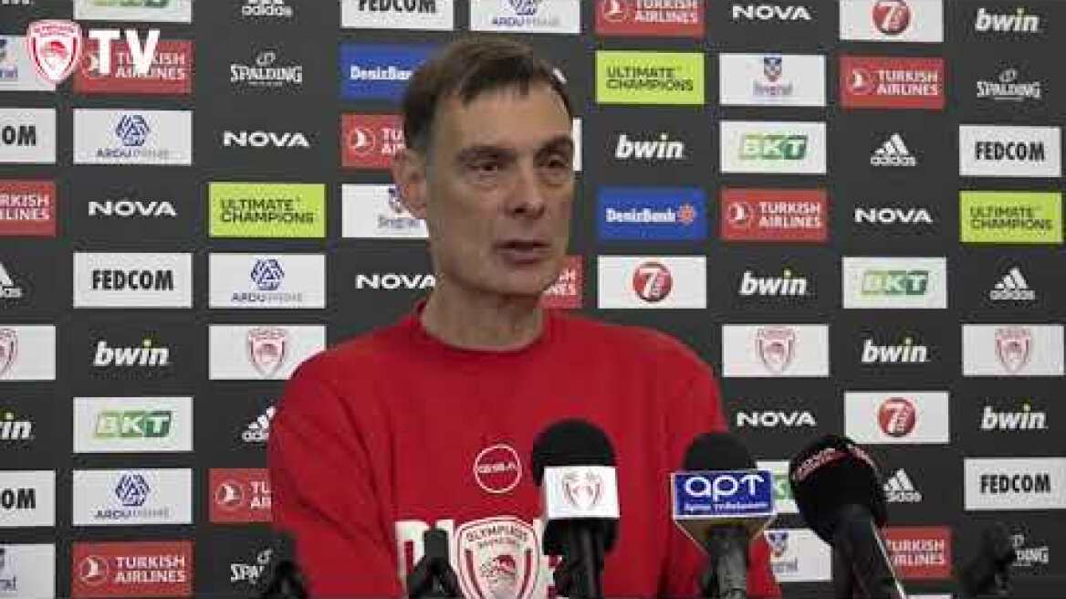 Οι δηλώσεις του Γ.Μπαρτζώκα για τον αγώνα με τον Παναθηναϊκό (30/12/22)