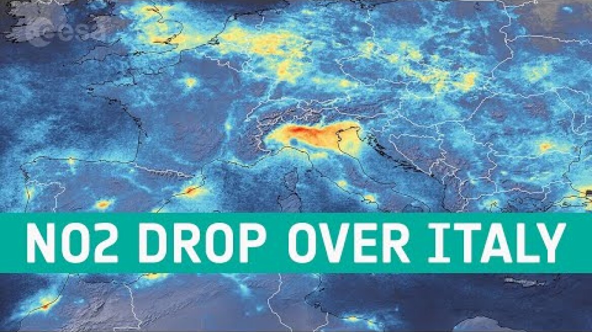 Coronavirus: nitrogen dioxide emissions drop over Italy