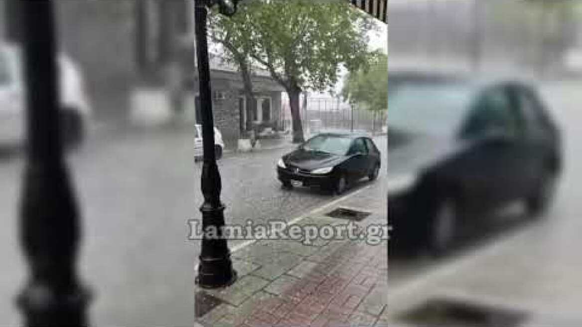 LamiaReport.gr: Νεροποντή και χαλάζι στο Δήμο Μακρακώμης
