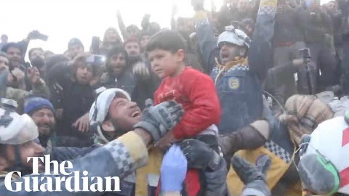 Cheers erupt as rescuers save family in Syria after deadly earthquake