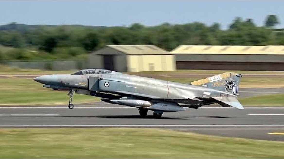 McDonnell Douglas F-4E AUP Phantom II Hellenic Air Force departure at RAF Fairford RIAT 2017 AirShow