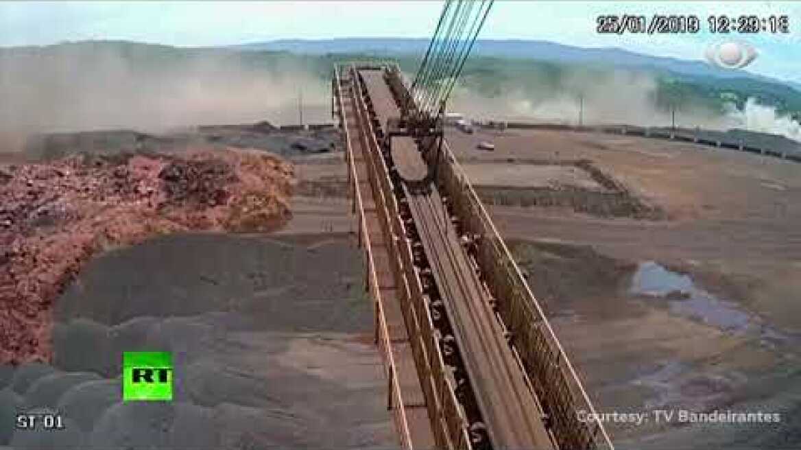 Caught on cam: Moment dam collapses in Brazil resulting in deadly mudslide