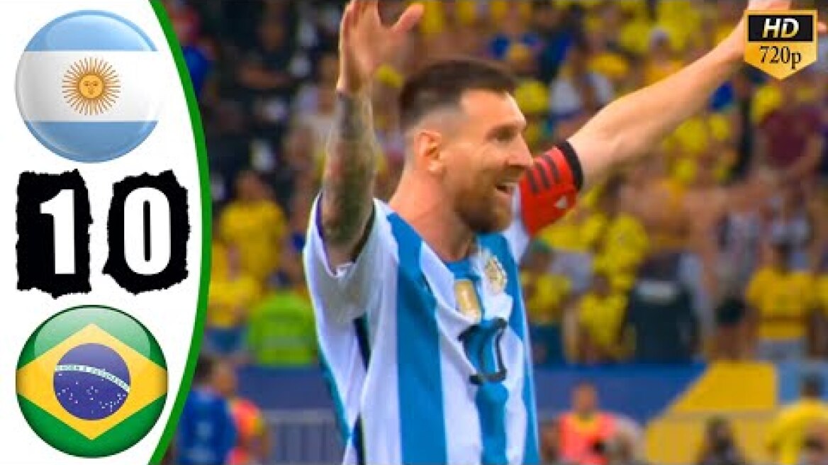 Argentina vs Brazil 1-0 Highlights & All Goals 2023 HD 🔥 Messi & Nicolas Otamendi Goal