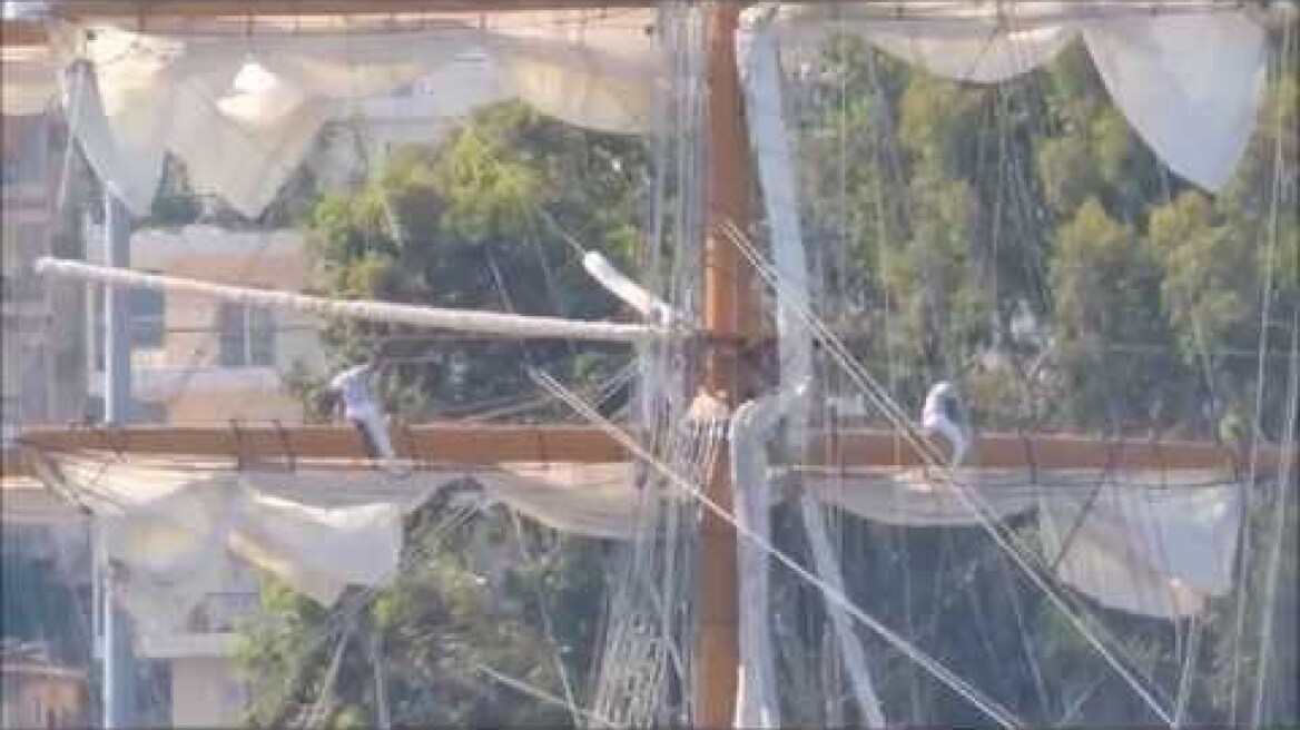 ARM Cuauhtémoc cadets preparation for departure - Piraeus 7.8.2015