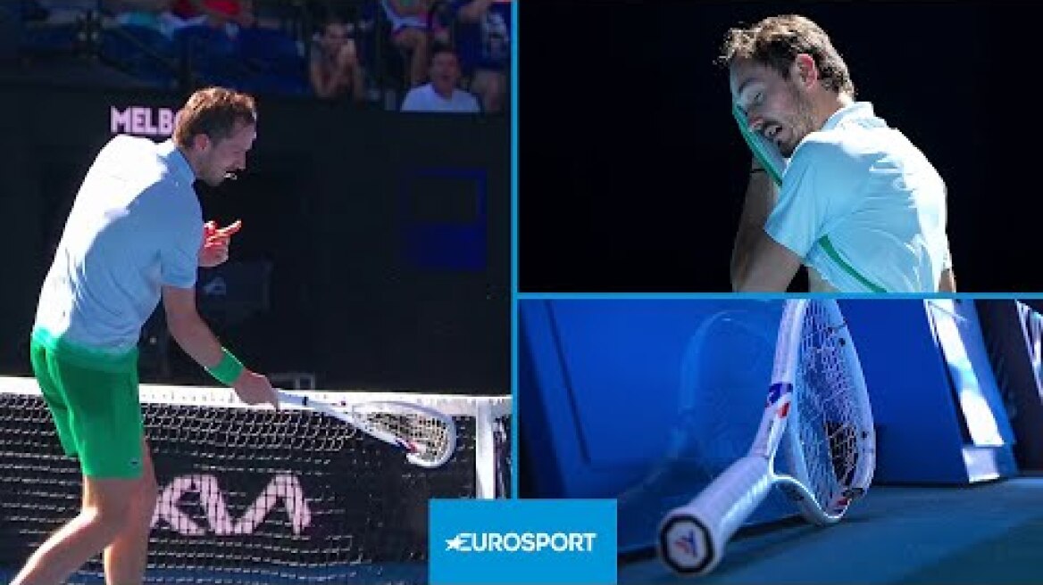 Daniil Medvedev BREAKS CAMERA with his racket after frustrating game against Kasidit Samrej 😡