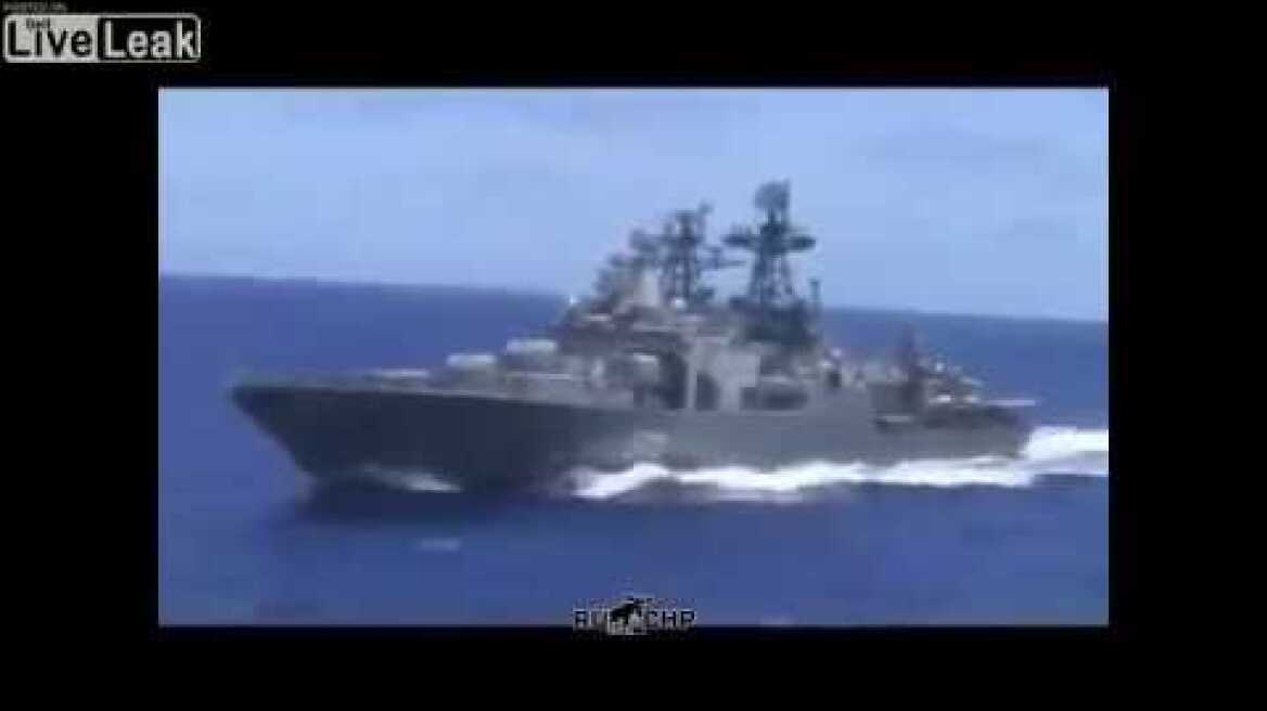 Russian and American warships almost collide in the Philippine Sea. #liveleak