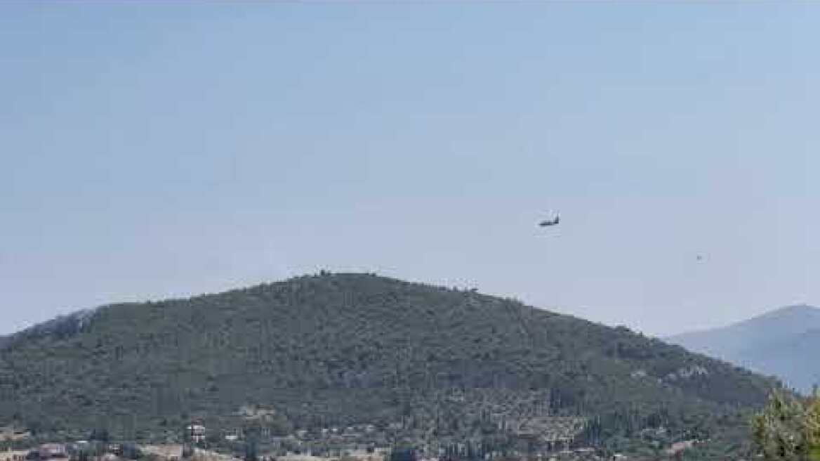 Ρίψη νερού στη φωτιά  στο στο Άνω Σούλι Μαραθώνα