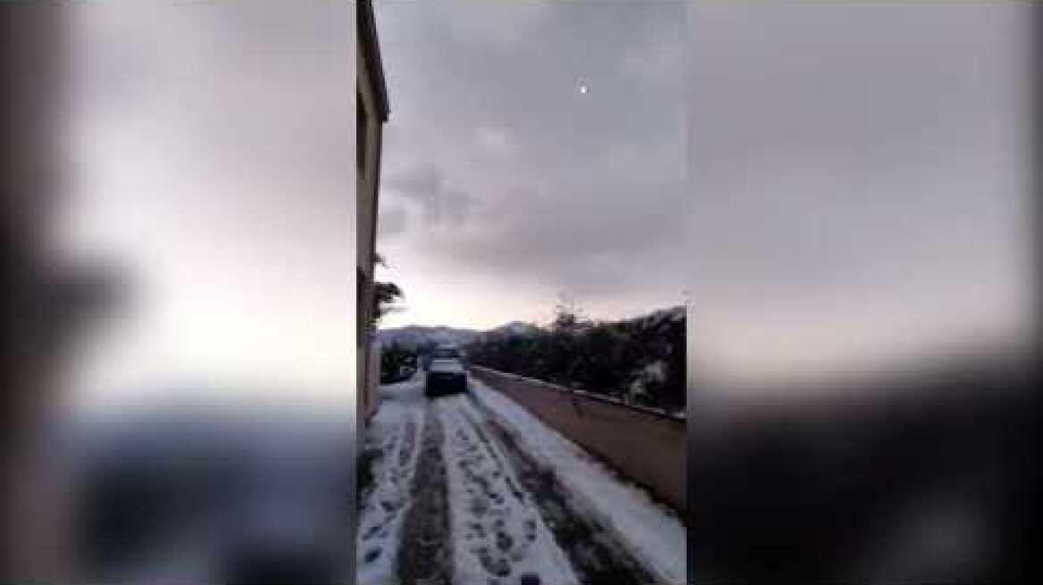 Χιονόστρωση και στο Καστέλι