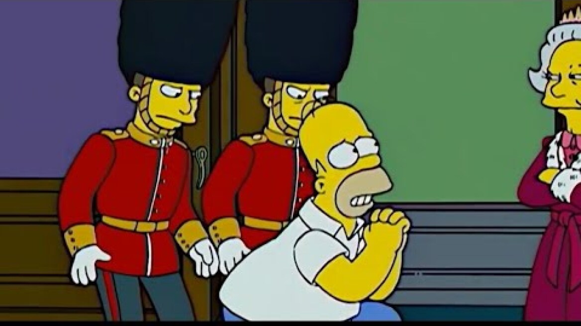 Homer and the queen of England [the Simpsons]