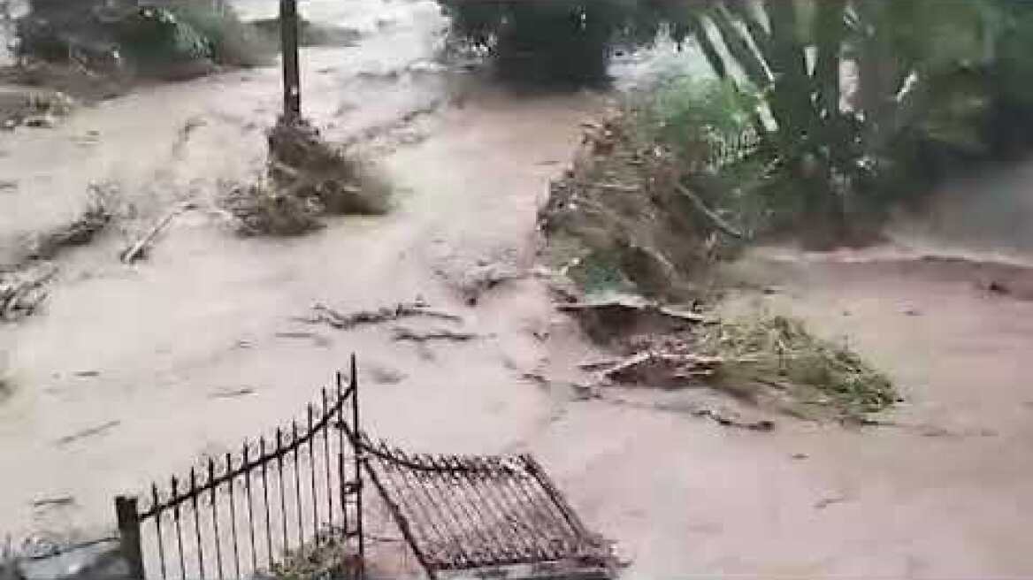 Πλημμύρα στο χωριό Πλάτανος στο Γύθειο