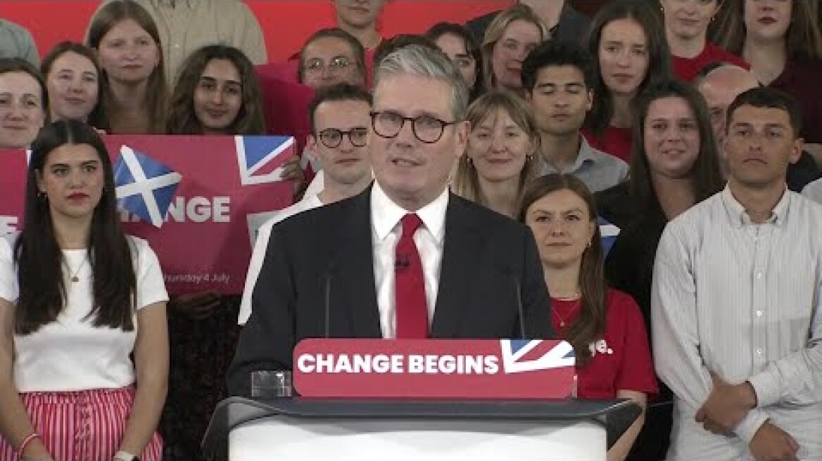 Keir Starmer Celebrates Labour's Election Win in UK General Elections