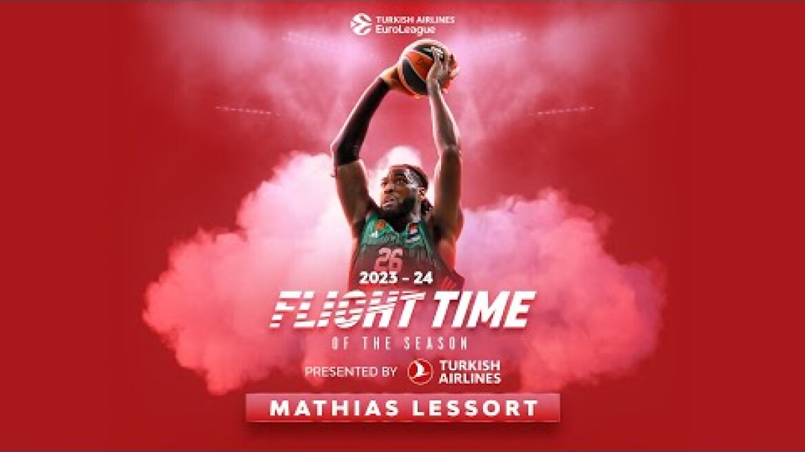 Mathias LESSORT of Panathinaikos wins the Turkish Airlines FLIGHT TIME Contest