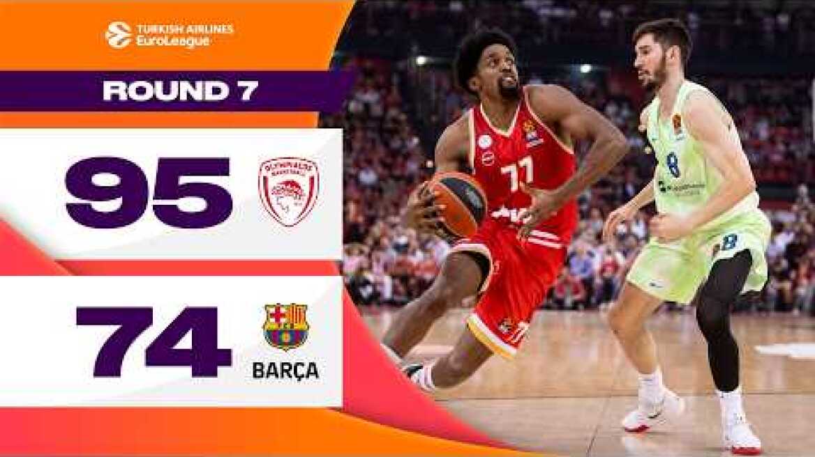 Offensive Storm Ends Streak | Olympiacos Piraeus - FC Barcelona | BASKETBALL HIGHLIGHTS R7 2024-25