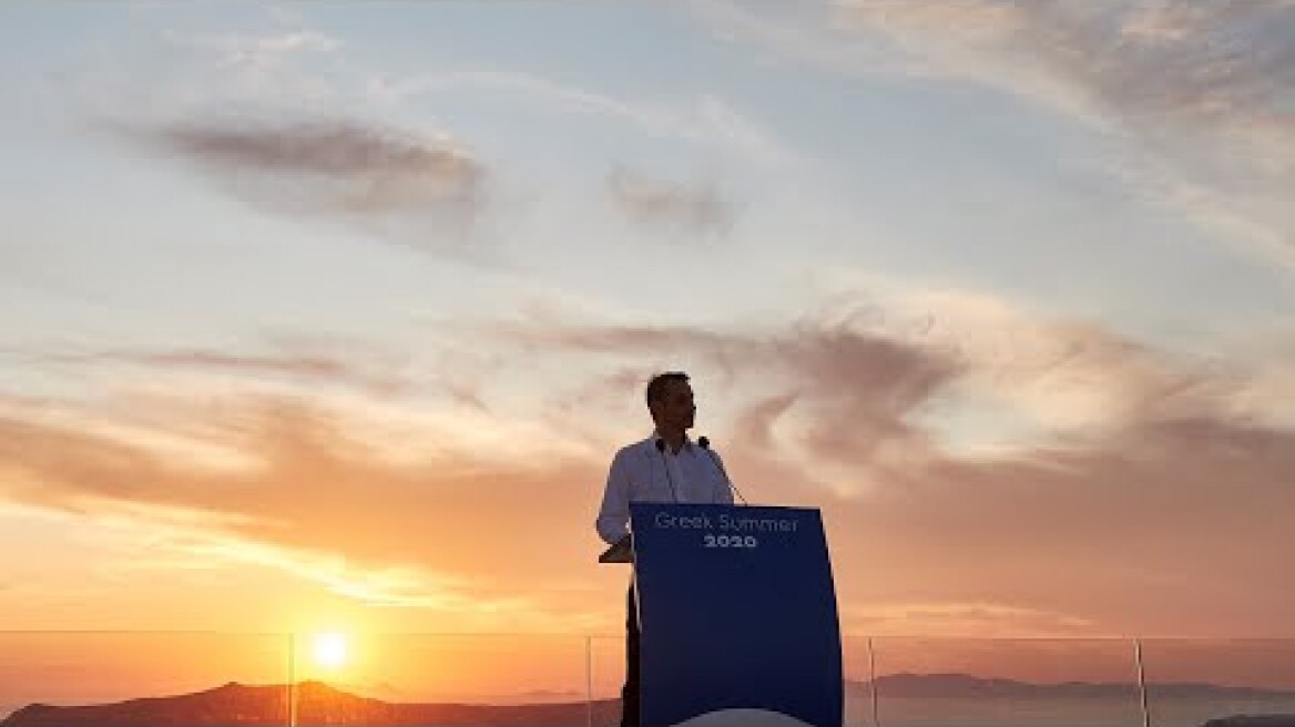 PΜ Mitsotakis' Press Conference on the reopening of Greek tourism from the island of Santorini