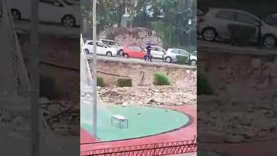 Κέρκυρα Κατέρρευσε το τοίχος στο γυμναστήριο