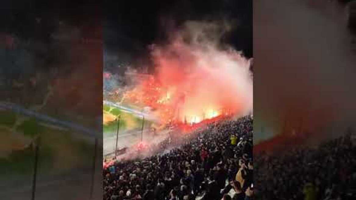 Η στιγμή των επεισοδίων στην Τούμπα! ΠΑΟΚ-ΑΡΗΣ 0-1, 28/11/2021. Εικόνα από διαφορετικές λήψεις!