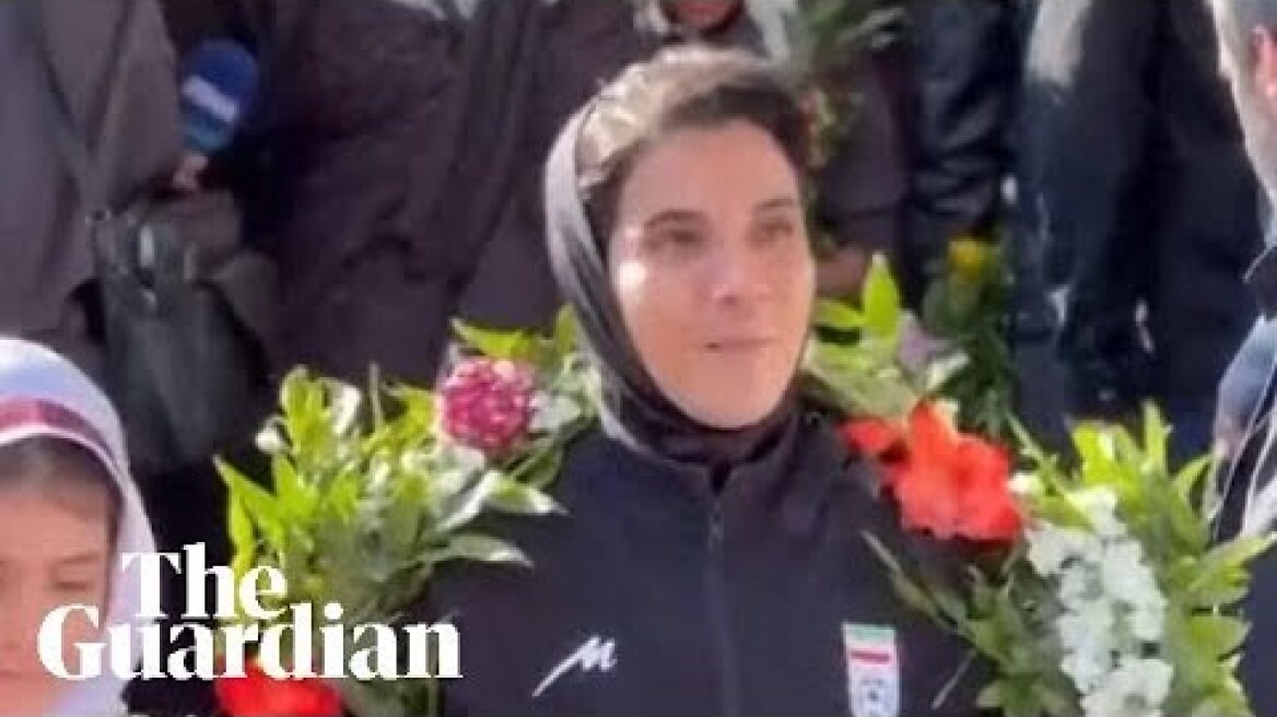Iranian state media releases footage of women’s football team arriving home