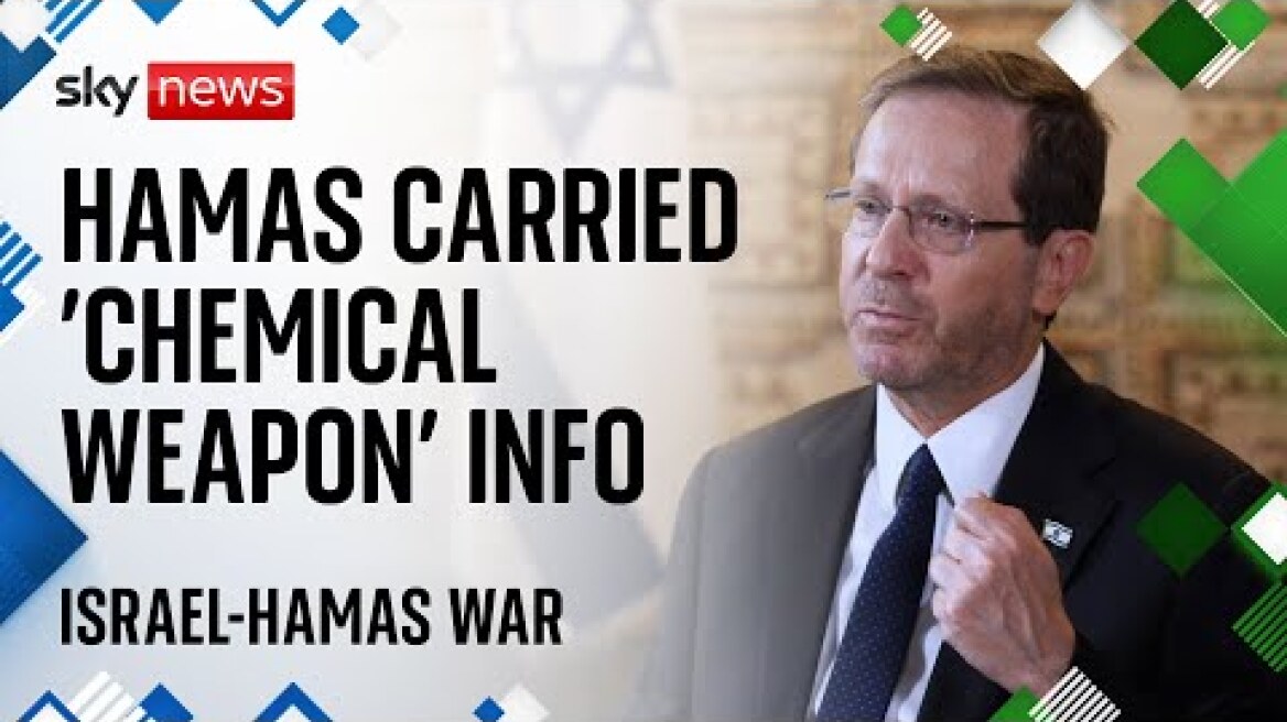 Israel-Hamas war: Hamas carried chemical weapons instructions - Israeli President