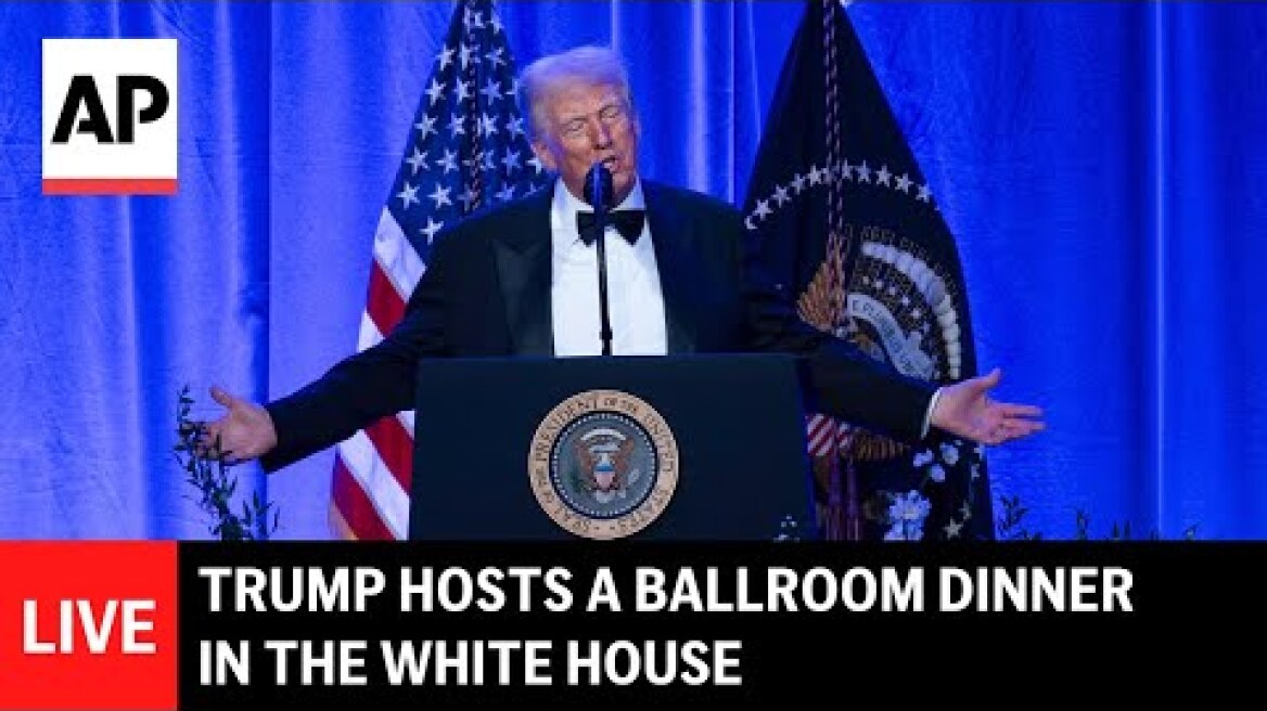 LIVE: Trump hosts a ballroom dinner in the White House