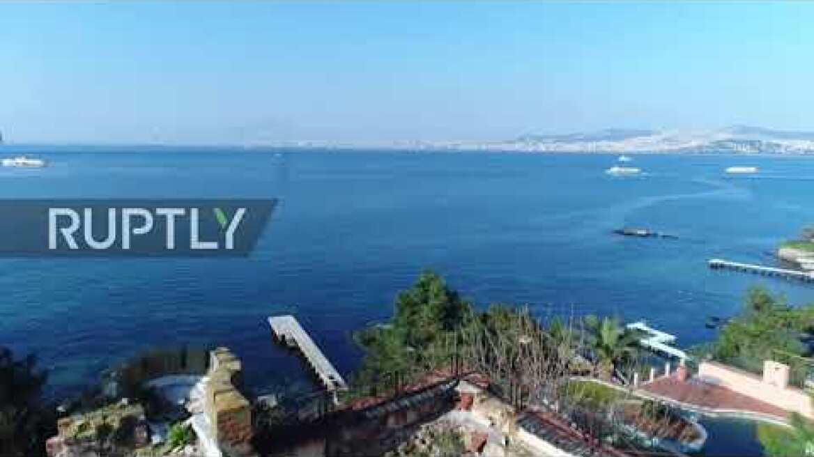 Turkey: Drone captures Trotsky’s crumbling mansion on Buyukada Island