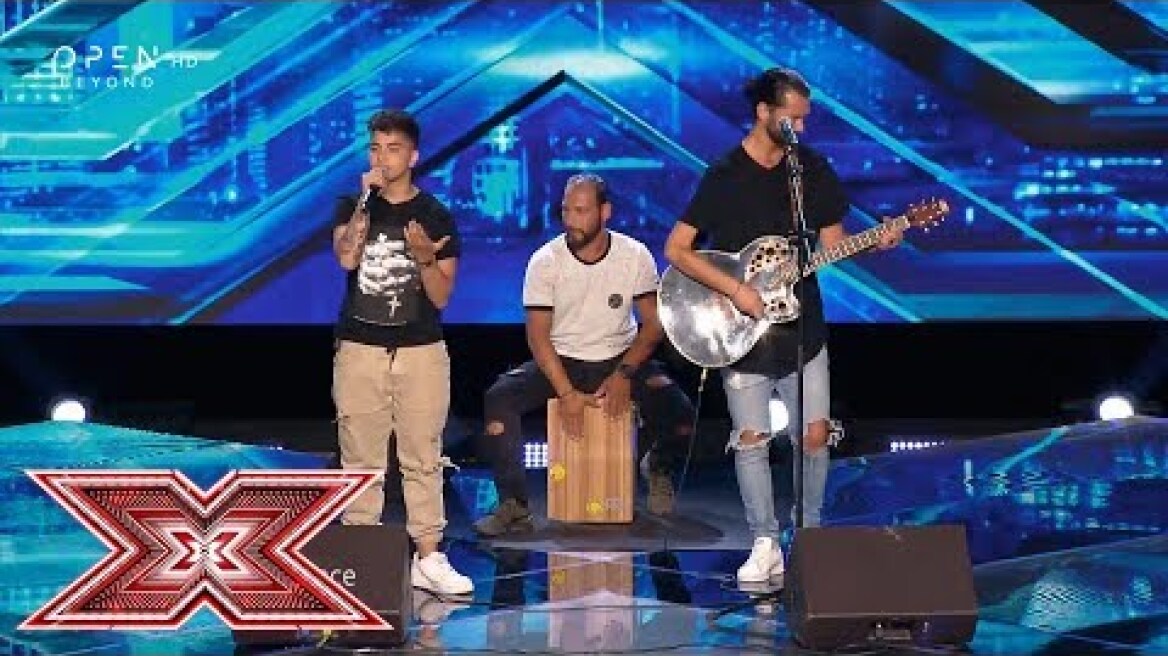 «Κι έμεινα εδώ» από το συγκρότημα «Liak and the cover» | Chair Challenge 1 | X Factor Greece 2019