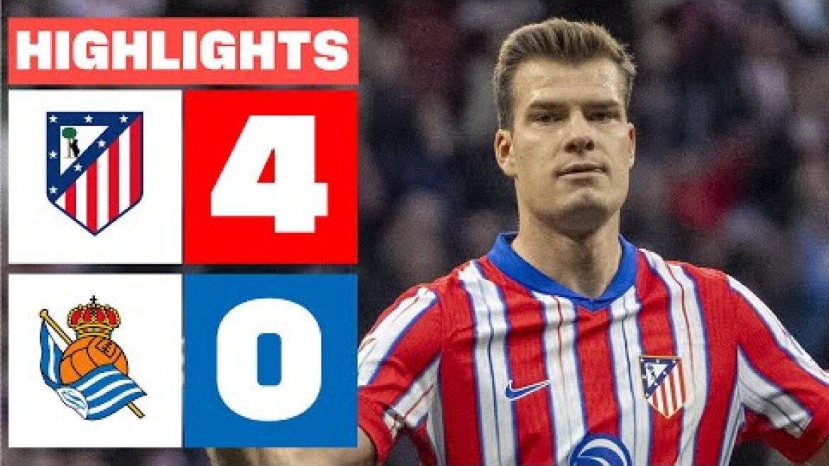 ATLÉTICO DE MADRID 4 - 0 REAL SOCIEDAD I RESUMEN LALIGA EA SPORTS
