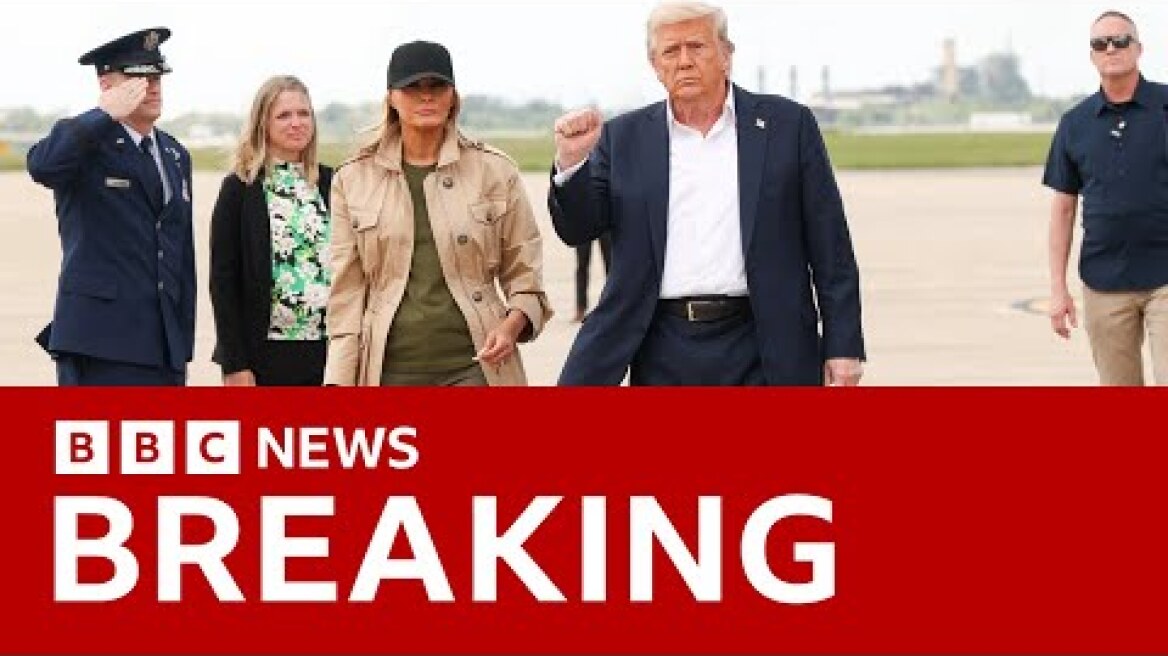 Donald Trump surveys damage in Texas after deadly floods | BBC News