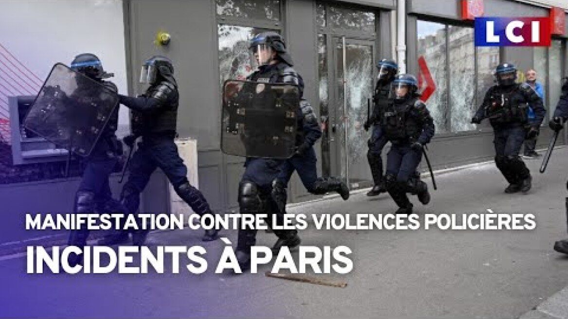 Manifestations : incidents à Paris, une voiture des forces de l'ordre attaquée