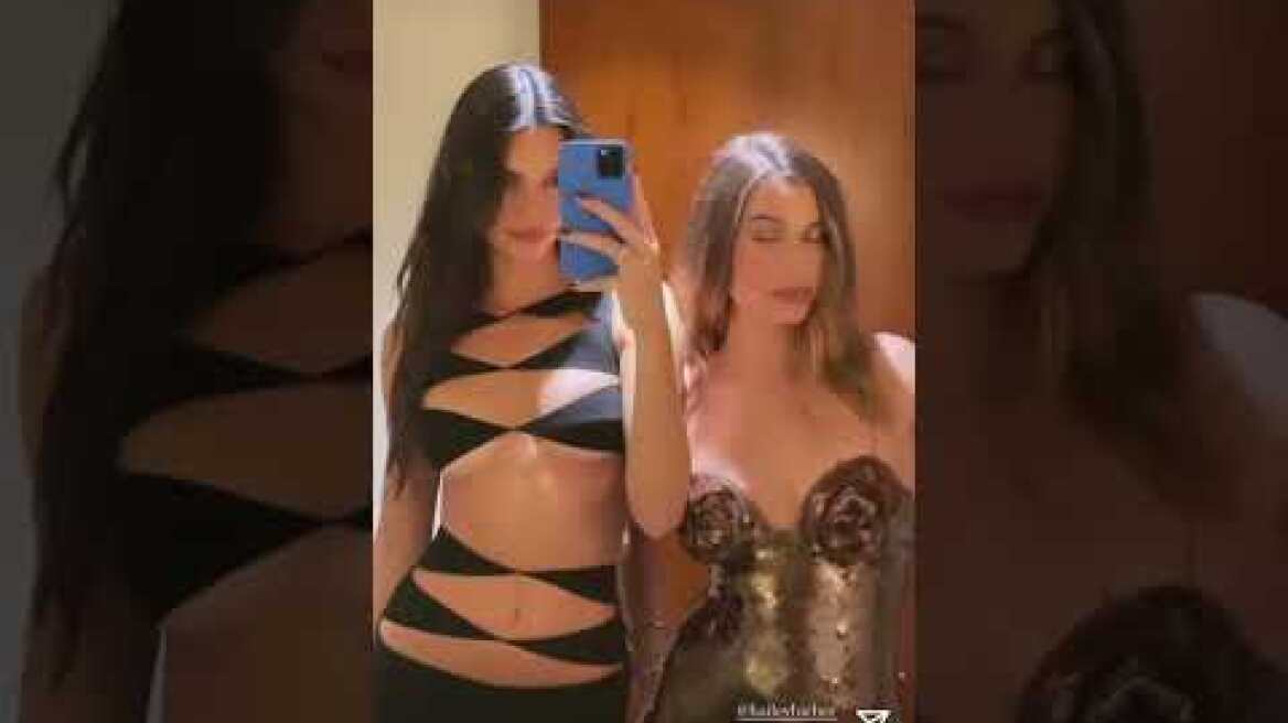 Hailey Bieber And Kendall Jenner at Lauren Perez wedding. #haileyBieber #kendalljenner