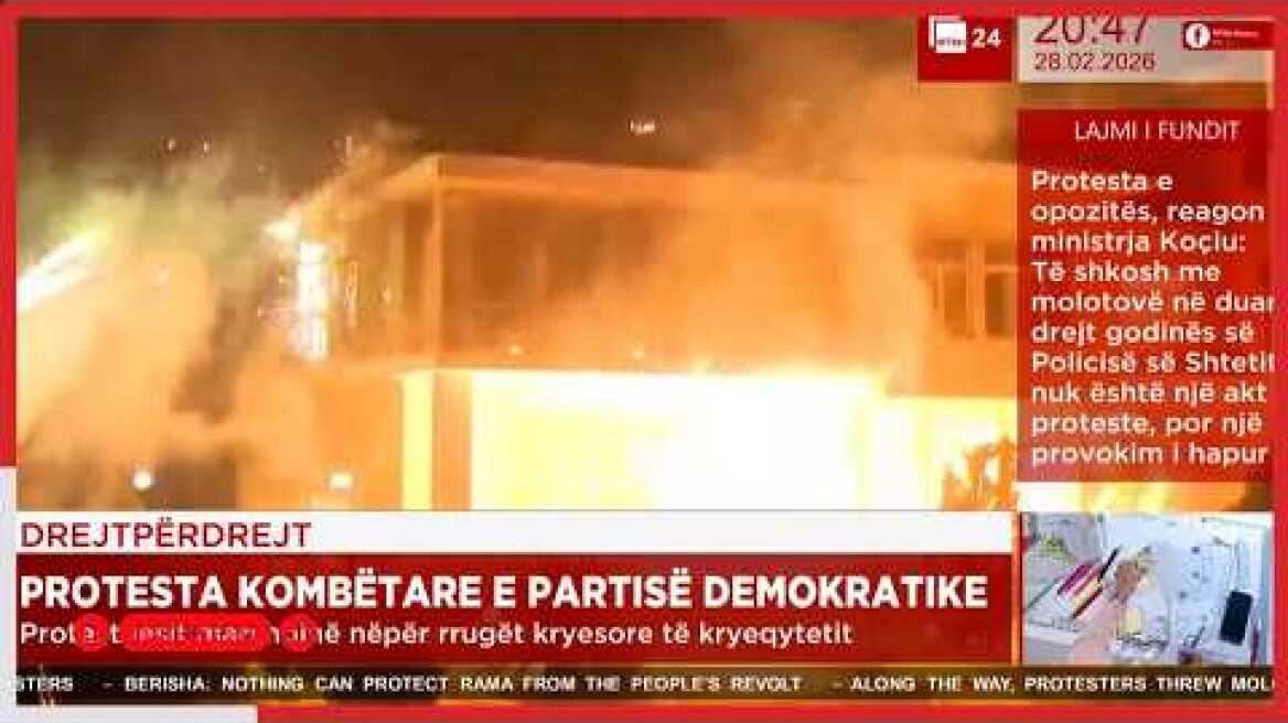 Marshimi i PD, protestuesit hedhin molotovë në vilën e ish-diktatorit Enver Hoxha