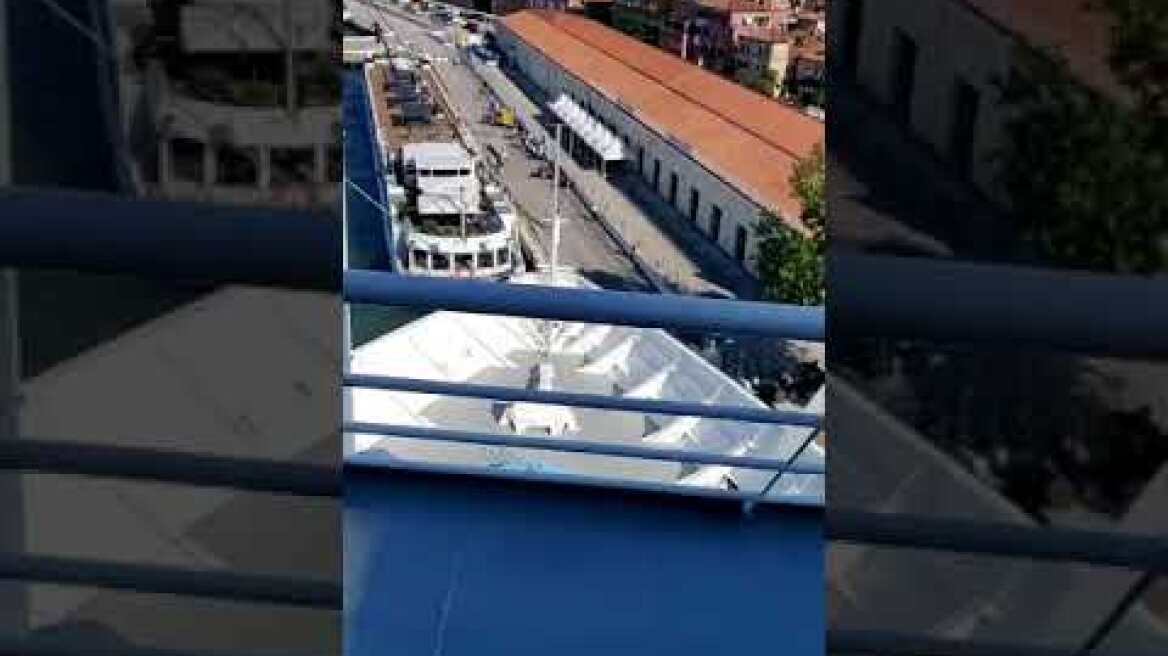 Cruise ship crashing into pier in Venice.