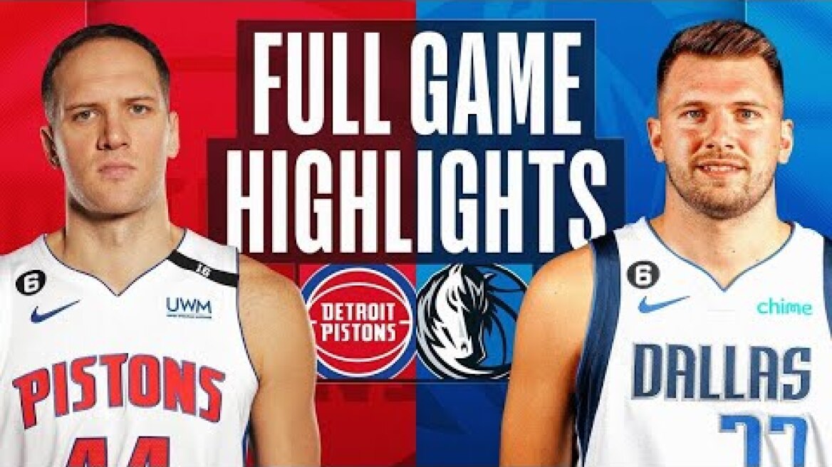 Detroit Pistons vs. Dallas Mavericks Full Game Highlights | Jan 30 | 2022-2023 NBA Season