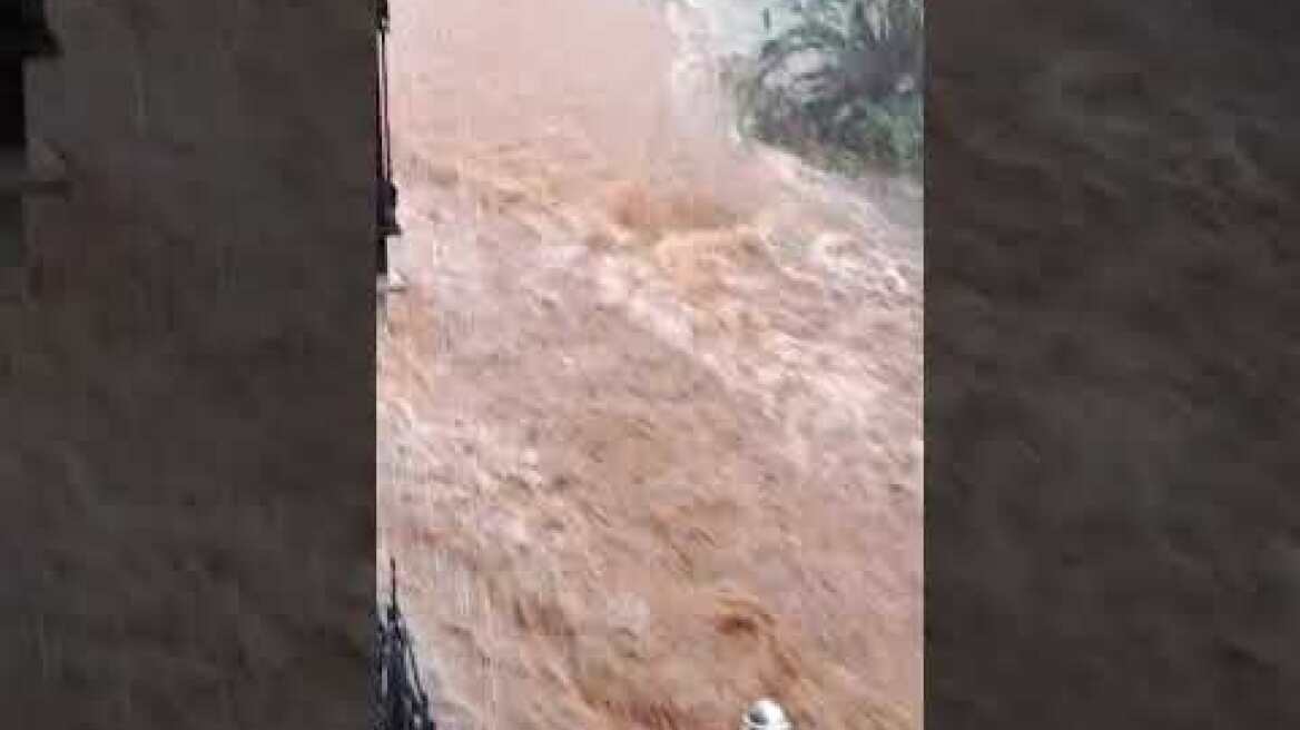 Καταστροφές στη Θάσο από τις έντονες βροχοπτώσεις