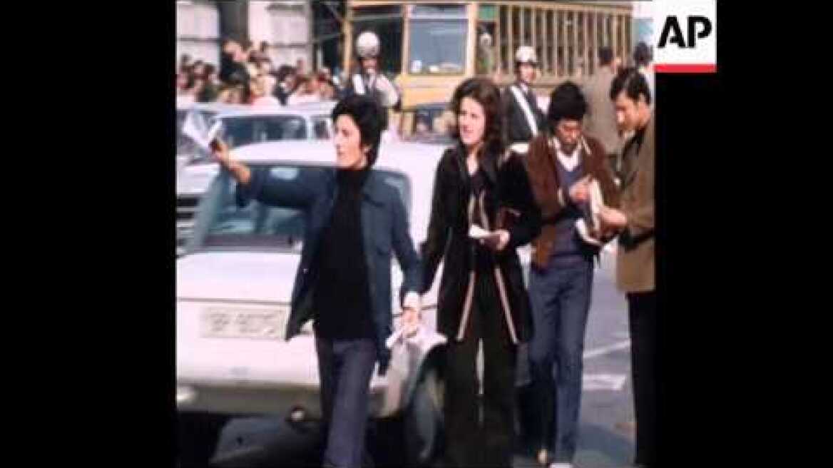 SYND 16--11-73 GREEK STUDENTS DEMONSTRATE TO DEMAND POLITICAL FREEDOM