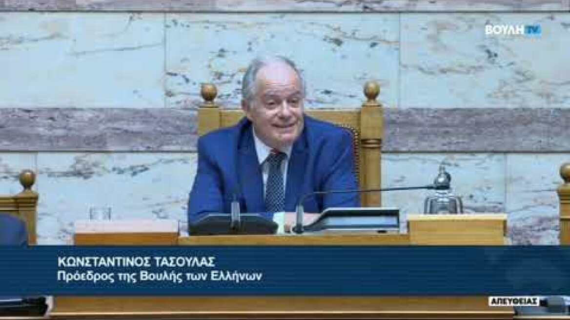 Δηλώσεις του Κωνσταντίνου Τασούλα στη Βουλή
