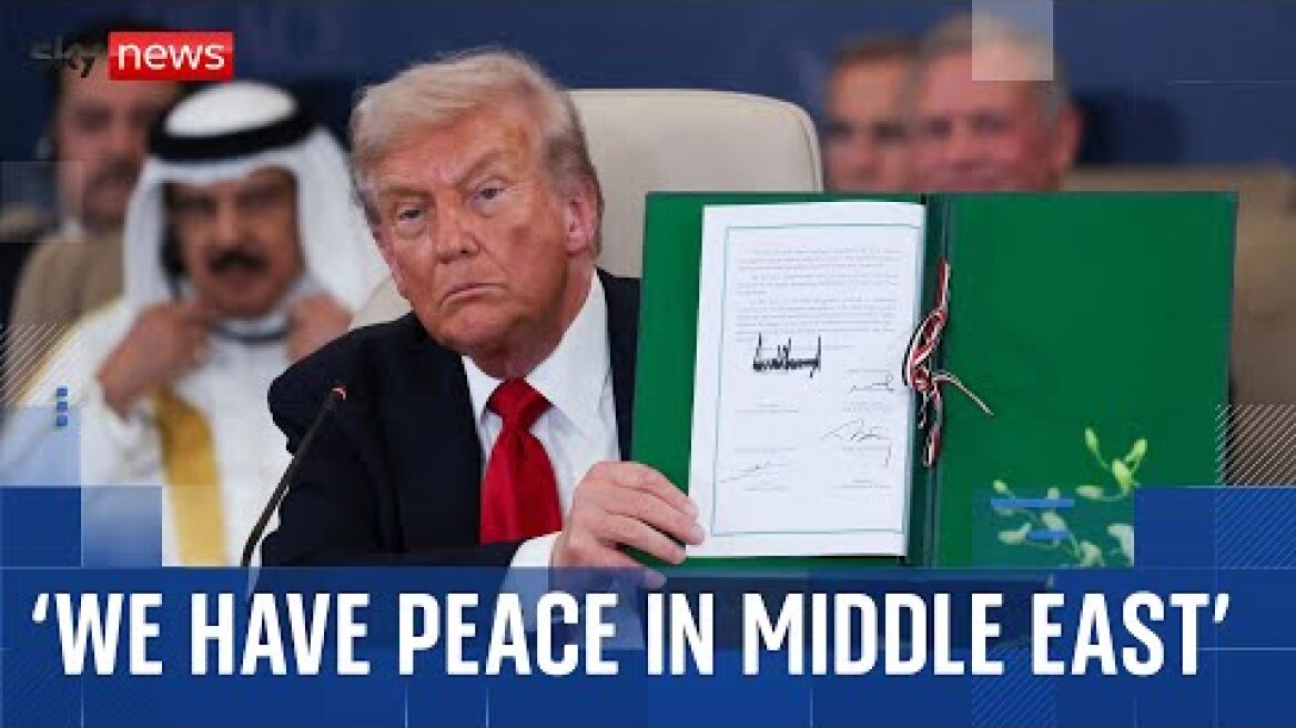 'We have peace in Middle East', Trump declares after Gaza deal signed and hostages released