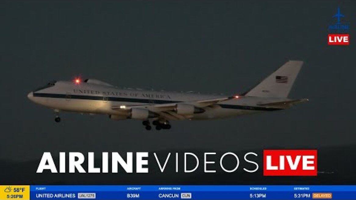 Caught LIVE: Boeing 747 E-4B Nightwatch “Doomsday Plane” Arrives at LAX!